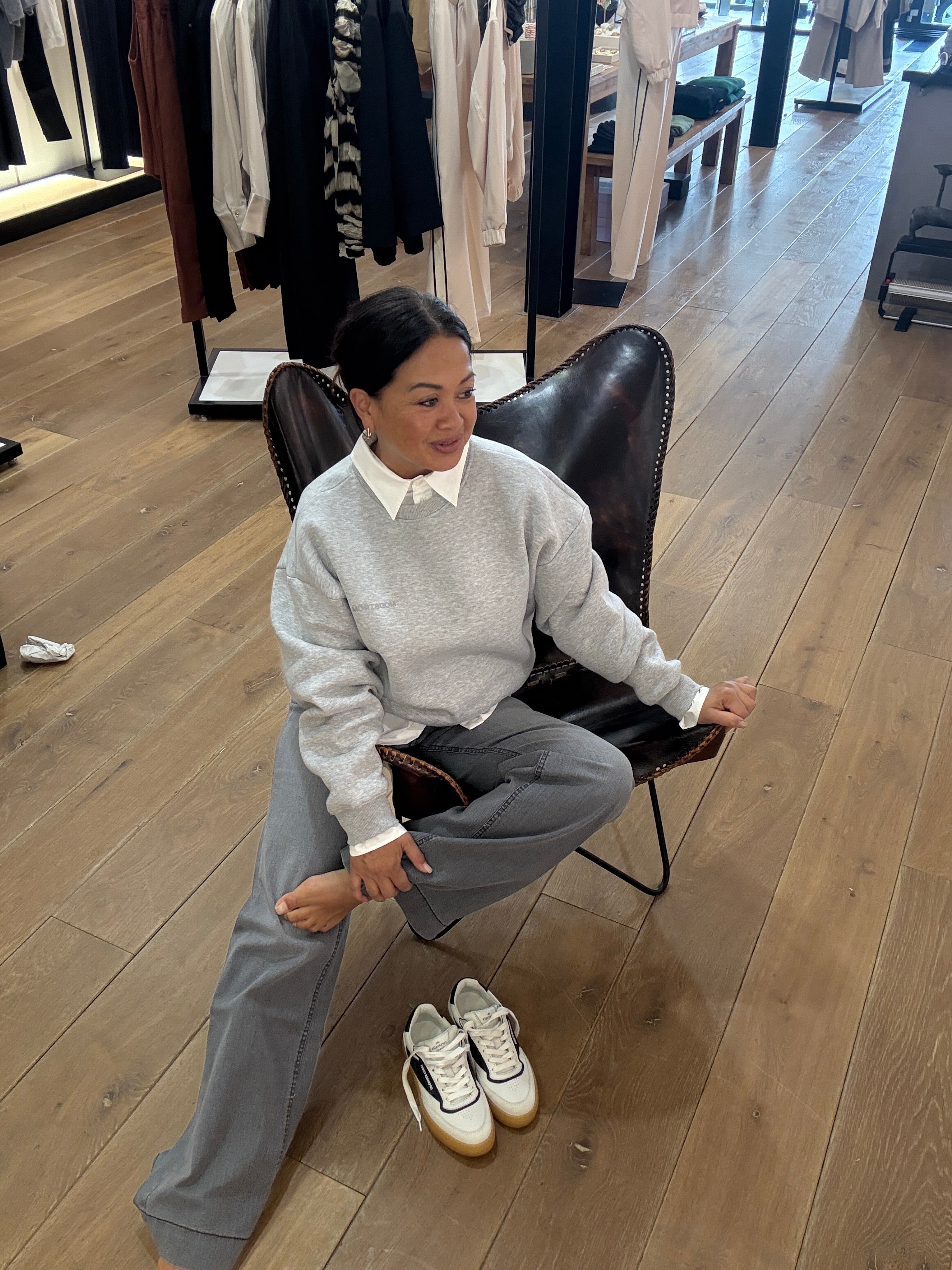 MODSTRÖM logo sweater grijs